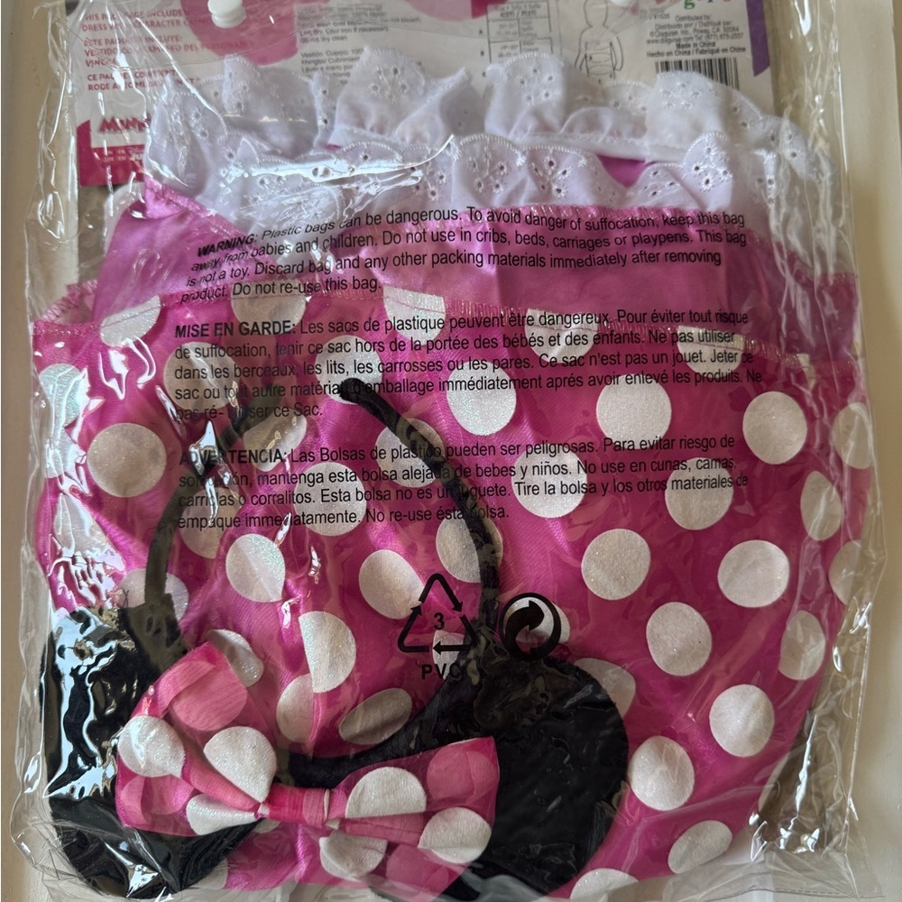 Disney Minnie Mouse Pink and White Polka Dot Costume - Picture 2 of 2